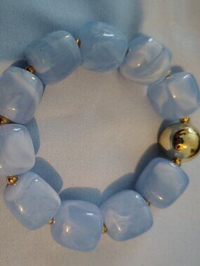 Chunky Beaded Bracelets (Baby Blue)